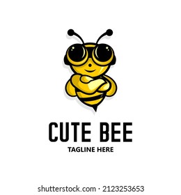ilustración vectorial del logo de wasp lindo, personaje de dibujos animados animales