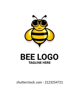 vector illustration of cute wasp logo, animal cartoon character