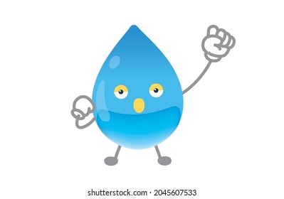 Vector illustration of cute water character (pose to inspire)