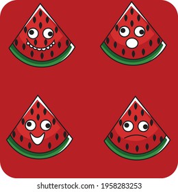 Vector illustration of cute watermelon perfect for children's products and packaging.