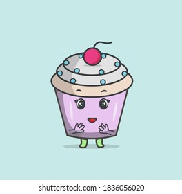 vector illustration of cute wet cake