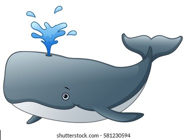 Vector illustration of Cute whale cartoon