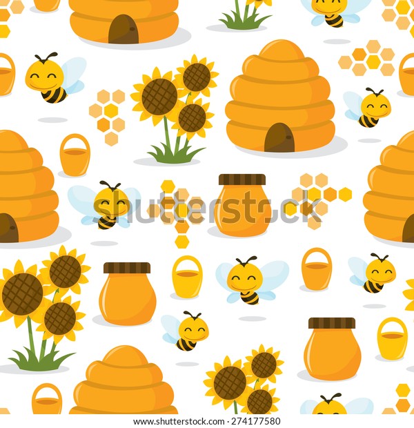 Vector Illustration Cute Whimsical Happy Honey Stock Vector
