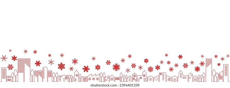 Vector illustration of a cute winter street corner