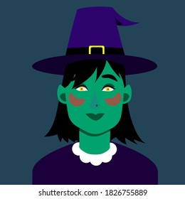 vector illustration of a cute witch
