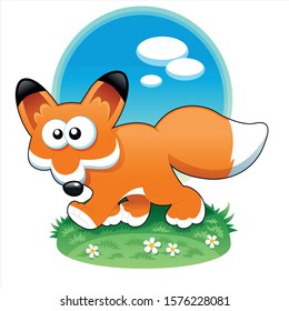 Vector illustration, cute wolf animal image, liked by children