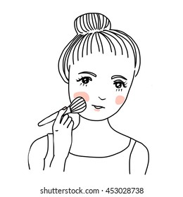 how to blush cheeks