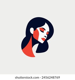 Ilustración vectorial del logotipo de la mujer linda