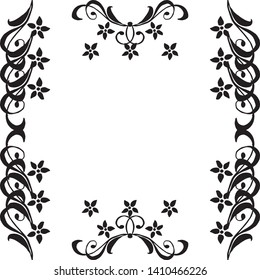 Vector illustration cute wreath frame with design wallpaper