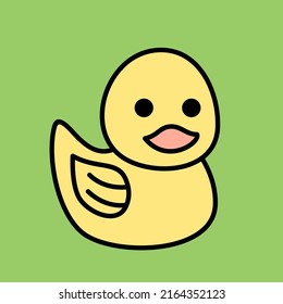 Vector illustration of cute yellow duck