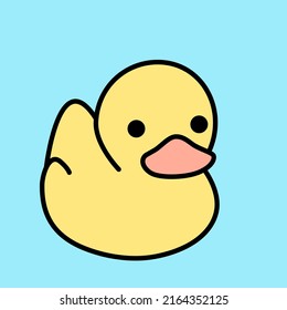 Vector illustration of cute yellow duck