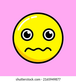 Vector illustration of cute yellow emoticons various expressions