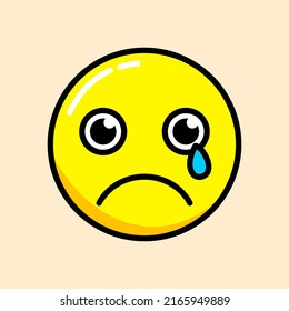 Vector illustration of cute yellow emoticons various expressions