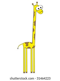 Vector illustration of a cute yellow giraffe