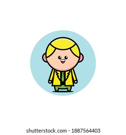 Vector illustration of cute yellow haired man