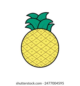 Vector illustration of a cute yellow pineapple.
