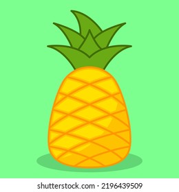 Vector illustration of cute yellow water pineapple