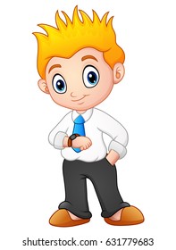 Vector illustration of Cute young businessman 