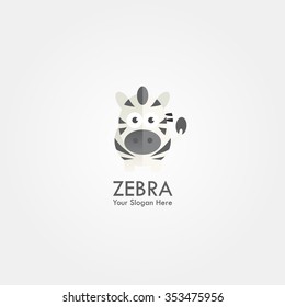 Vector Illustration of Cute Zebra Cartoon