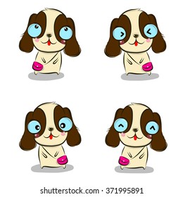 vector illustration of  cute-dog cartoon drawing style