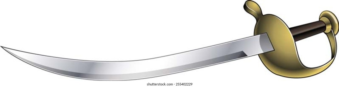 Vector Illustration Of A Cutlass Sword