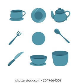 Vector illustration of cutlery including fork, spoon, and knife in a clean and modern style. Perfect for restaurant branding, menu design, kitchen graphics, and culinary-themed projects.