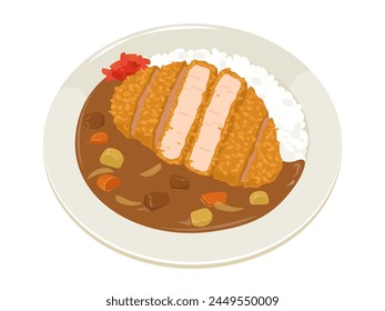 Vector illustration of cutlet curry
