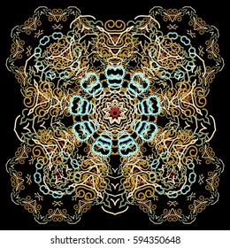 Vector illustration. Cutout paper lace texture, vector tulle background, swirly seamless pattern.