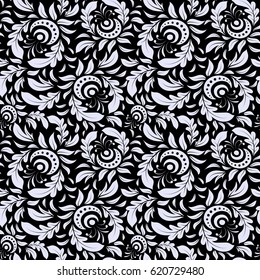Vector illustration. Cutout paper lace texture, vector tulle background, swirly seamless pattern.