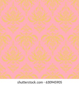Vector illustration. Cutout paper lace texture, vector tulle background, swirly seamless pattern in neutral and yellow colors.