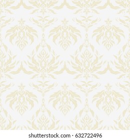 Vector illustration. Cutout paper lace texture, vector tulle background, swirly seamless pattern in beige and neutral colors.