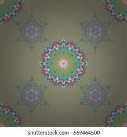 Vector illustration. Cutout paper lace texture, vector tulle background, swirly seamless pattern in green and blue colors.
