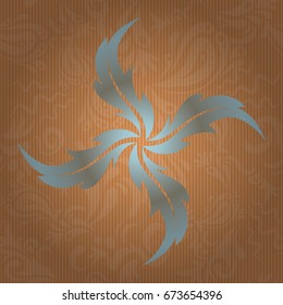 Vector illustration. Cutout paper lace texture, vector tulle background, swirly seamless pattern in beige and orange colors.
