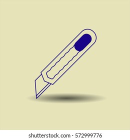 Ilustración vectorial del icono de corte en azul
