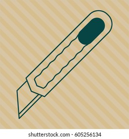 Vector Illustration of cutter icon in green color
