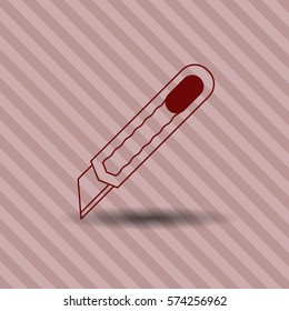 Vector Illustration of Cutter Icon Maroon

