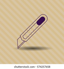 Ilustración vectorial del icono de corte en morado
