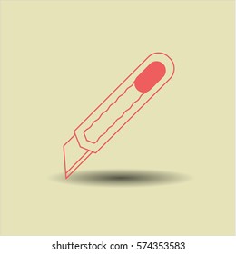 Vector Illustration of Cutter Icon in red
