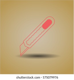 Ilustración vectorial del icono de corte en rojo

