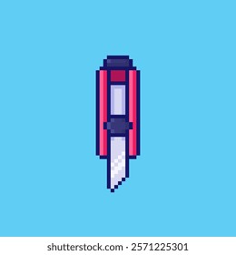 Vector Illustration of Cutter with Pixel Art Design, perfect for game assets themed designs