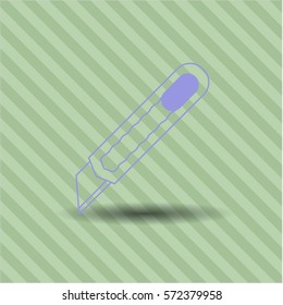 Vector Illustration of Cutter Or Symbol Icon in Purple with Green
