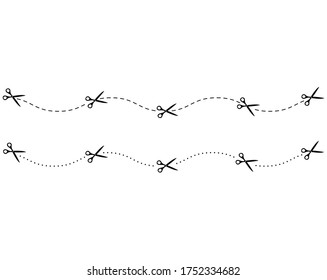  .Vector illustration of cutting line .