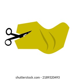 vector illustration of cutting paper with scissors