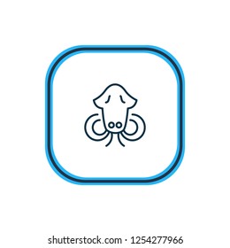Vector illustration of cuttlefish icon line. Beautiful naval element also can be used as squid icon element.