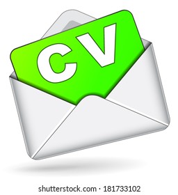 vector illustration of cv by mail icon on white background