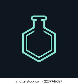vector illustration of a cyan laboratory bottle. great for advertising or laboratory logos.