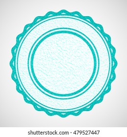 Vector illustration. Cyan rubber stamp. Grunge texture. Abstract empty stamp with space for text.