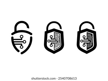 Vector illustration of cyber internet online security logo design.