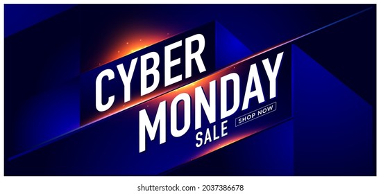 Vector Illustration Cyber Monday banner Futuristic Background