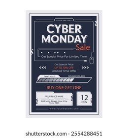 vector illustration of cyber monday flyer poster template design